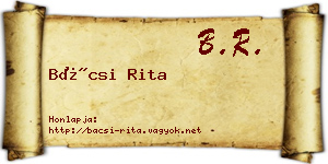Bácsi Rita névjegykártya