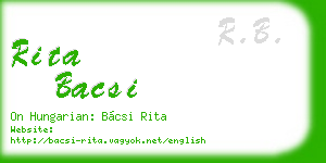 rita bacsi business card